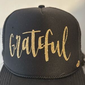 Grateful  Mother Trucker Hat, Mesh Buckle Snapback, black